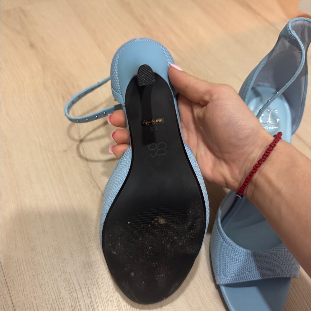 Light Blue Ankle-Strap Heeled Sandals - Women's - Picture 3 of 6